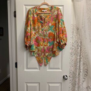 Rose & Olive Colorful Floral Top